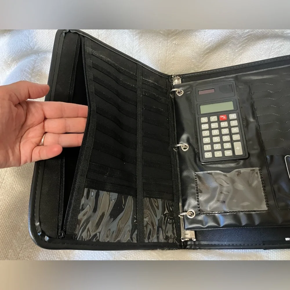 3-Ring Binder Portfolio Black Organizer